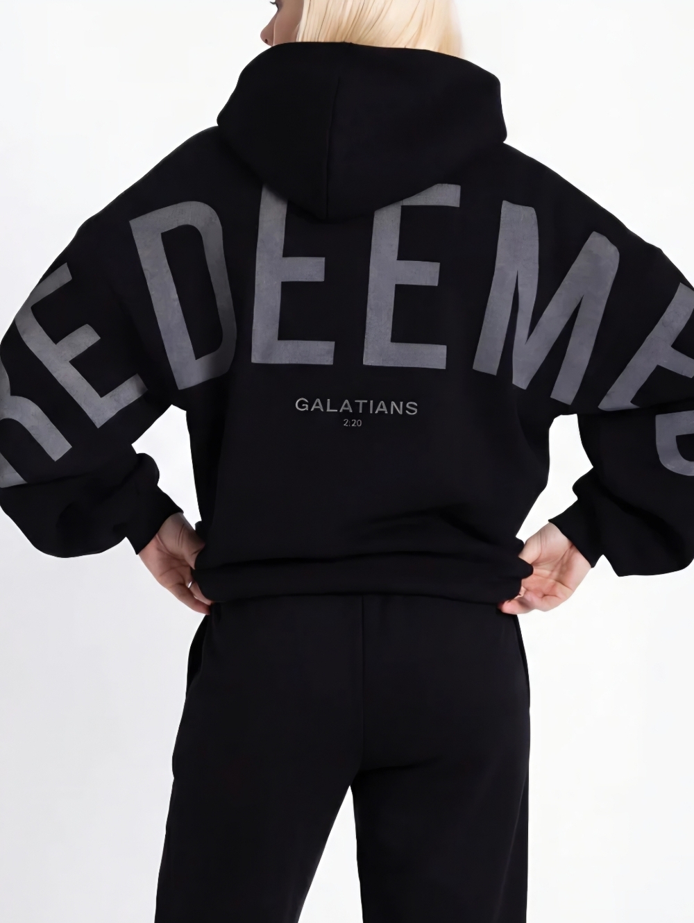 GLO Kingdom Essentials Black Oversized Redeemed Hoodie Size M Unisex